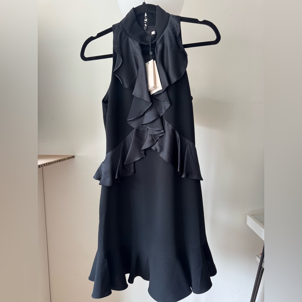 Cinq à Sept Black Dress with Ruffles